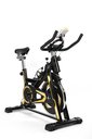 Ver imagem 5 de BICICLETA SPINNING COM RODA DE INERCIA DE 13KG - PRETO E AMARELO
