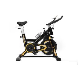 BICICLETA SPINNING COM RODA DE INERCIA DE 13KG - PRETO E AMARELO - 1