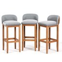 Ver imagem 1 de Lançamento! Kit 3 Banquetas Onix Estofado Pé Madeira Maciça