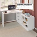 Ver imagem 4 de Mesa Escrivaninha com Cômoda com 3 Gavetas e 2 Nichos American Branco