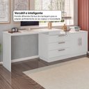 Ver imagem 6 de Mesa Escrivaninha com Cômoda com 3 Gavetas e 2 Nichos American Branco