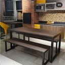 Ver imagem 3 de Mesa Jantar Estilo/Modelo Industrial com 1 banco (1,60x80)