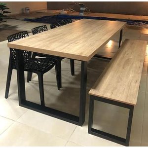 Mesa Jantar Estilo/Modelo Industrial com 1 banco (1,60x80)