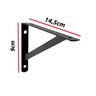 KIT 12 PEÇAS SUPORTE MÃO FRANCESA P/ PRATELEIRA DE 15CM- PRETA - 2