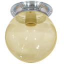 Ver imagem 1 de Plafon Colonial Aluminio Natural Globo Ambar 10x20 Retrô