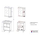 Ver imagem 3 de Armário Conjunto de Banheiro com Gabinete, Cuba e Espelheira e LED 60 cm