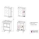 Ver imagem 3 de Armário Conjunto de Banheiro com Gabinete, Cuba e Espelheira e LED 60 cm Bege/Carvalho Nature/Arenas