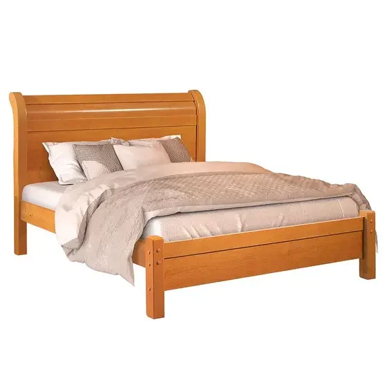 Cama Casal 187 com Detalhe na Cabeceira e Pés Reforçados de Madeira 100% Mdf:cinamomo - 1