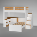 Ver imagem 7 de Beliche Multifuncional Solteiro Adulto com Escrivaninha Star Office Casatema MadeiraOriginals