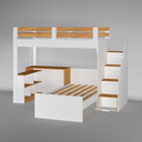 Ver mais imagens de Beliche Multifuncional Solteiro Adulto com Escrivaninha Star Office Casatema MadeiraOriginals