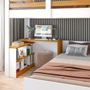 Ver imagem 4 de Beliche Multifuncional Solteiro Adulto com Escrivaninha Star Office Casatema MadeiraOriginals Branco