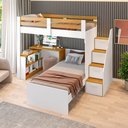 Ver imagem 3 de Beliche Multifuncional Solteiro Adulto com Escrivaninha Star Office Casatema MadeiraOriginals Branco