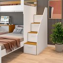 Ver imagem 5 de Beliche Multifuncional Solteiro Adulto com Escrivaninha Star Office Casatema MadeiraOriginals Branco