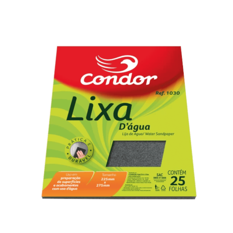 Lixa D'Água Preparo Acabamento em Superfície c/ Água Condor