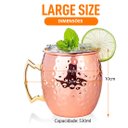 Ver imagem 2 de Kit 4 Canecas Moscow Mule Em Cobre Martelada 530ml Vitino Canena Moscow Mule Cobre Martelado