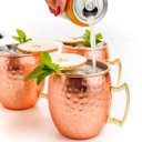 Ver imagem 5 de Kit 4 Canecas Moscow Mule Em Cobre Martelada 530ml Vitino Canena Moscow Mule Cobre Martelado