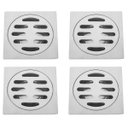 Ver imagem 1 de Ralo 10x10 Aço Inox Kit 4 Unidades Banheiro Lavabo Seguro Higienico Resistente