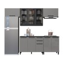 Ver imagem 2 de Cozinha Modulada Compacta 5 Peças com Vidro Diamante Cinza/Chumbo/Titanio