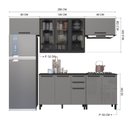 Ver imagem 3 de Cozinha Modulada Compacta 5 Peças com Vidro Diamante Cinza/Chumbo/Titanio