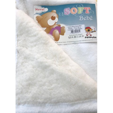 Cobertor Parahyba Mink Sherpa Bebê - Bebê - Branco