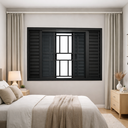 Ver imagem 1 de Veneziana 6 Folhas de Correr com Grade Alumínio Preto 100x200 Linha 25