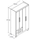 Ver imagem 4 de Guarda-roupa Solteiro 4 Portas e 2 Gavetas