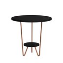 Ver imagem 1 de Mesa Lateral Redonda Industrial Italy Ferro Cobre e Tampo Preto