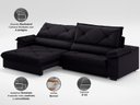 Ver imagem 3 de Sofá com Carregador Usb e Molas no Assento Retrátil Reclinável Nice 2,50m Velosuede - Netsofas
