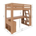 Ver imagem 3 de Cama Alta Beliche Office Solteiro Adulto com Escrivaninha Star Light Marrom/Freijó