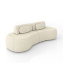 Ver imagem 2 de Sofá Sala de Estar Modulado França 240cm Encosto Articulável com Almofadas Bouclê Offwhite G45 - Gra