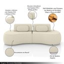 Ver imagem 3 de Sofá Sala de Estar Modulado França 240cm Encosto Articulável com Almofadas Bouclê Offwhite G45 - Gra