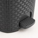 Ver imagem 3 de Lixeira Rattan Cinza Luxo 6 Litros com Pedal Cesto de Lixo para Cozinha Banheiro Lavabo Escritorio e