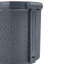 Ver imagem 4 de Lixeira Rattan Cinza Luxo 6 Litros com Pedal Cesto de Lixo para Cozinha Banheiro Lavabo Escritorio e