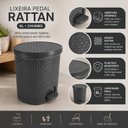 Ver imagem 5 de Lixeira Rattan Cinza Luxo 6 Litros com Pedal Cesto de Lixo para Cozinha Banheiro Lavabo Escritorio e