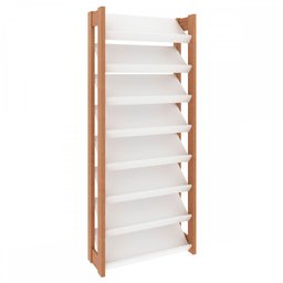Closet Modulado Aberto-sapateira Aberta 8 Prateleiras 69cm Az1006 Tecno Mobili -amendoa/branco - 2