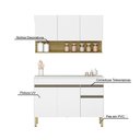 Ver imagem 4 de Kit Balcão de Pia com Tampo e Aereo 120 Cm 6 Portas 1 Gaveta Line - Supremo/supremo/cp-freijó