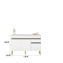 Ver imagem 2 de Kit Balcão de Pia com Tampo e Aereo 120 Cm 6 Portas 1 Gaveta Line - Supremo/supremo/cp-freijó