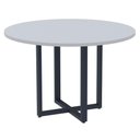 Ver imagem 1 de Mesa de Reunião Redonda P25 Pandin 110 Cm (largura) Tampo Mdp Cinza Pé Aço Tubular Azul Del Rey