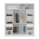 Ver imagem 3 de Guarda-roupa Casal Lisboa 2 Portas 2 Gavetas Branco/azul - Politorno