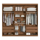 Ver imagem 3 de Guarda Roupa Casal 6 Portas 4 Gavetas - Santos Andira Buriti Jatoba Areia