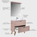 Ver imagem 2 de Gabinete para Banheiro com Cuba e Espelho com LED 80cm Retro MDF Rosa Milano - On Móveis
