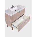 Ver mais imagens de Gabinete para Banheiro com Cuba e Espelho com LED 80cm Retro MDF Rosa Milano - On Móveis