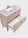 Ver mais imagens de Gabinete para Banheiro com Cuba e Espelho com LED 80cm Retro MDF Rosa Milano - On Móveis