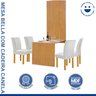 Conjunto Mesa Bella Ripada 120cm com 4 Cadeiras Canela Tampo Bella com Vidro - 2