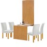 Conjunto Mesa Bella Ripada 120cm com 4 Cadeiras Canela Tampo Bella com Vidro - 15