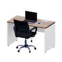Ver imagem 2 de Plataforma Trabalho 120cm X 60cm 1 Cx de Tomada Pé Painel F5 Cor:macadâmia com Branco
