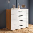 Ver imagem 1 de Cômoda Lisboa 4 Gavetas Freijó/branco - Politorno