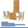 Conjunto Mesa Bella Ripada 120cm com 4 Cadeiras Canela Tampo Bella com Vidro - 16