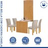 Conjunto Mesa Bella Ripada 120cm com 4 Cadeiras Canela Tampo Bella com Vidro - 2