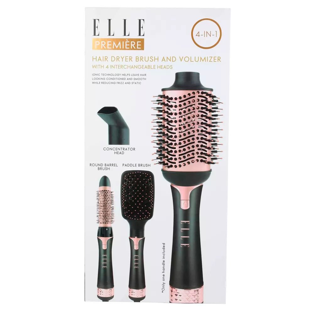 Escova Secadora de cabelo com 4 cabeças intercambiáveis Elle Première 1000W Preta - 11